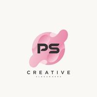 PS Initial Letter Colorful logo icon design template elements Vector