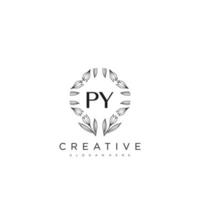 PY Initial Letter Flower Logo Template Vector premium vector art