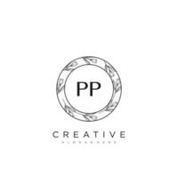 PP Initial Letter Flower Logo Template Vector premium vector art