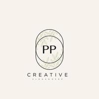 PP Initial Letter Flower Logo Template Vector premium vector art