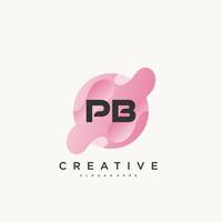 PB Initial Letter Colorful logo icon design template elements Vector