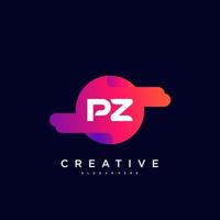 PZ Initial Letter Colorful logo icon design template elements Vector Art