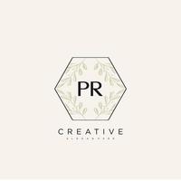 PR Initial Letter Flower Logo Template Vector premium vector art