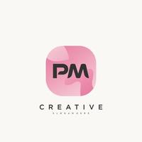 PM Initial Letter Colorful logo icon design template elements Vector Art