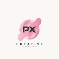 vector de elementos de plantilla de diseño de icono de logotipo colorido de letra inicial px