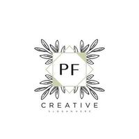 PF Initial Letter Flower Logo Template Vector premium vector art