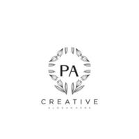 PA Initial Letter Flower Logo Template Vector premium vector art