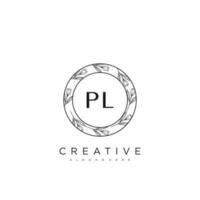 PL Initial Letter Flower Logo Template Vector premium vector art