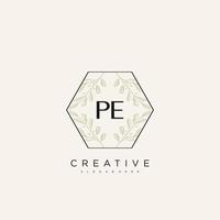 PE Initial Letter Flower Logo Template Vector premium vector art