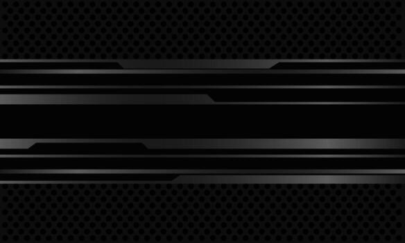 línea delgada cibernética negra abstracta geométrica en el diseño de malla de círculo gris vector de fondo futurista moderno
