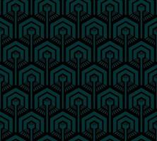 BLACK SEAMLESS VECTOR BACKGROUND WITH EMERALD HEXAGONS