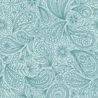 LIGHT MINT VECTOR SEAMLESS BACKGROUND WITH MINT PAISLEY CONTOUR PATTERN