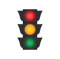 Traffic lights banner on blue background. Vector stock illustration.