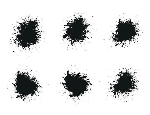 Abstract black Ink splash background, grunge vector design template - paint brush