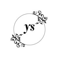 Initial YS logo monogram letter feminine elegance vector