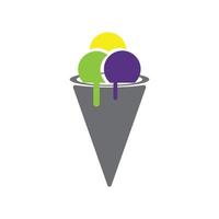 diseño de ilustración de icono de vector de plantilla de logotipo de helado