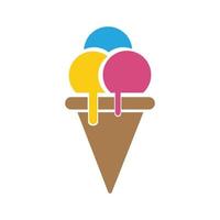 diseño de ilustración de icono de vector de plantilla de logotipo de helado