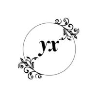 Initial YX logo monogram letter feminine elegance vector