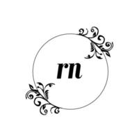 Initial RN logo monogram letter feminine elegance vector