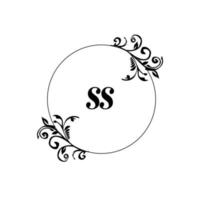 inicial ss logo monograma carta elegancia femenina vector