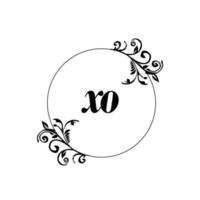Initial XO logo monogram letter feminine elegance vector