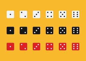 Dice in flat style design from one to six vector