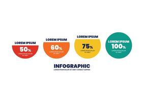Circle infographic percentage design vector