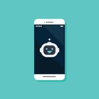 Robot avatar on smartphone vector
