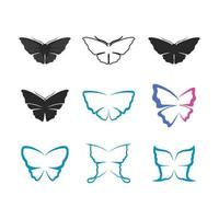 diseño de icono de mariposa de belleza vector