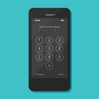 Touch ID or enter passcode screen on smartphone vector