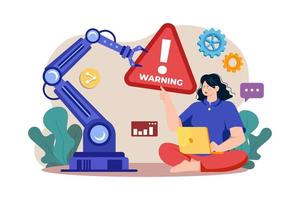 Automatic machine giving warning Illustration concept on white background vector