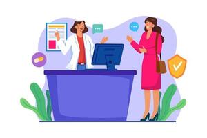 Clinic Reception Illustration concept on white background vector