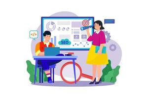 SEO Monitoring Illustration concept on white background vector