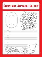 Merry Christmas Alphabet Letter Tracing vector