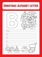 Merry Christmas Alphabet Letter Tracing vector