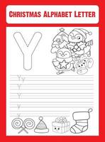 Merry Christmas Alphabet Letter Tracing vector