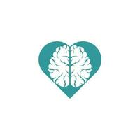 diseño del logotipo del concepto de forma de corazón cerebral. lluvia de ideas poder pensamiento cerebro logotipo icono vector