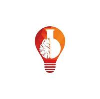 diseño del logotipo del concepto de forma de bulbo de laboratorio cerebral. vector