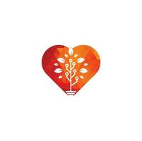 diseño de plantilla de logotipo de concepto de forma de corazón de árbol tecnológico. vector