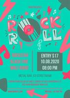 Rock and roll party vector poster template