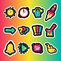 Time management flat illustrations set vector
