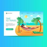 Travel agency website homepage template vector