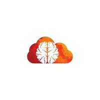 Brain cloud shape concept logo design. Brainstorm power thinking brain Logotype icon vector
