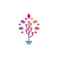 Tech Tree Logo Template Design. vector