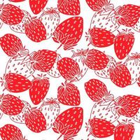 organic fruits or vegetarian food. bright vector pattern with strawberries.