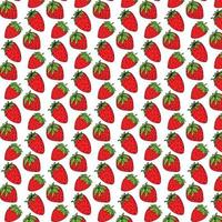 Strawberries hand drawn pattern background vector