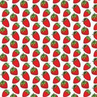 Strawberries hand drawn pattern background vector