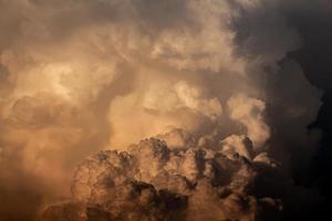 An orange cloud formed a rain cloud one evening photo