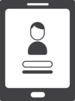 Tablet and login screen illustration in minimal style png