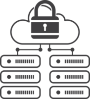 connectivité cloud et illustration de sécurité dans un style minimal png